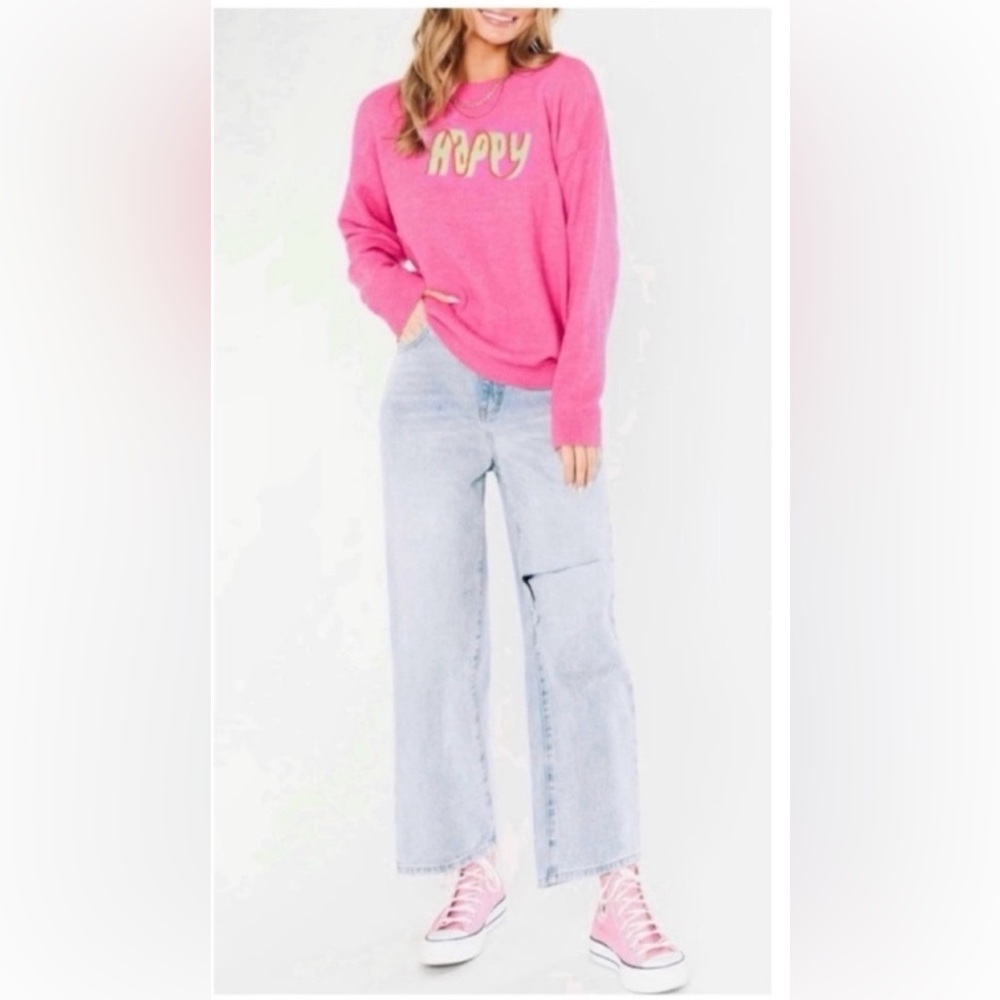 NWT Happy Sheep Pink 'Happy' Cashmere Blend Sweater